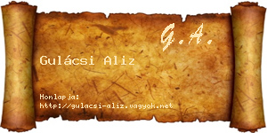 Gulácsi Aliz névjegykártya